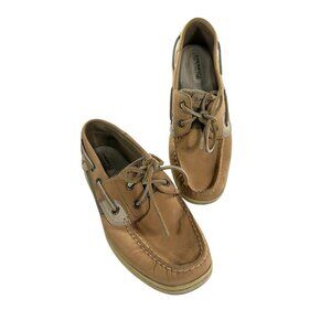 Sperry Top Siders Womens Size 7.5 M Tan Leather Upper Boat Shoes  NICE